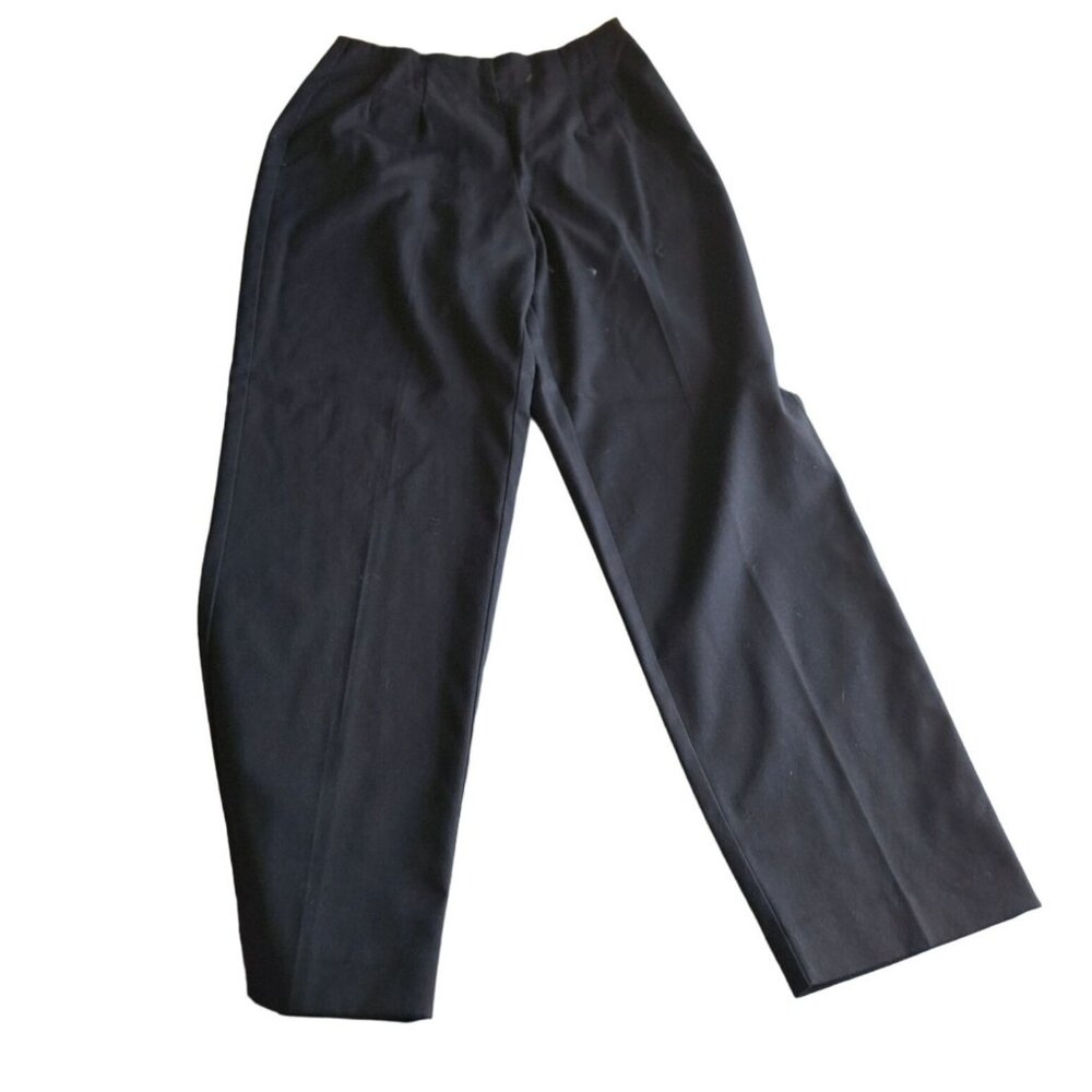 Vintage Michele Womens Dress Pants 10P Black Wide Leg Corpcore